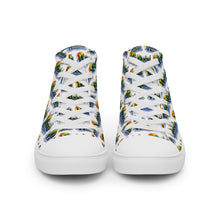 Load image into Gallery viewer, Woods Logo men's high top canvas shoes White
