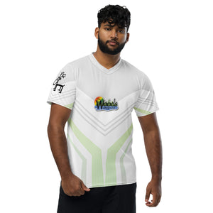 Grey/Green unisex sports jersey